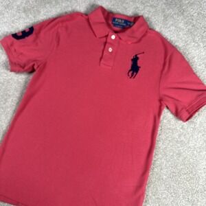 Polo Ralph Lauren shirt Youth Boys‎ L Men XSmall Preppy Pink Pony Collar Rugby